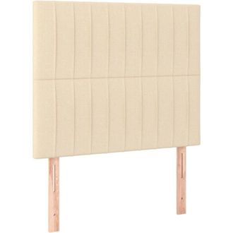 vidaXL Cabecero Con Luces Led Tela Crema 80x5x118/128 Cm Vidaxl