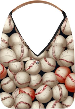 Generic Baseball Ball Background Reusable Lightweight Grocery Bags - Foldable Into Compact Pouch, Washable & Sturdy, Multipurpose for Shopping and Travel