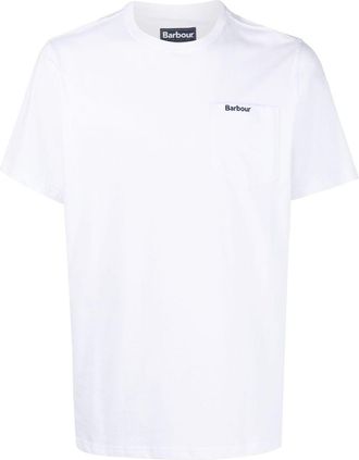 Barbour logo-print chest-pocket T-shirt - men - Cotton - M - White