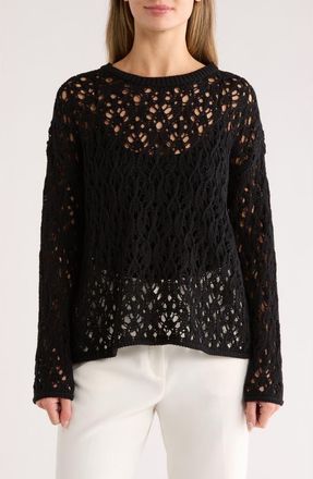 Eileen Fisher Crewneck Organic Cotton Sweater in Black at Nordstrom Rack, Size Xx-Small