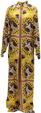 Valentino Garavani Jumpsuit met wijde pijpen en paisleyprint - Dames - Jumpsuits - Geel - XS - Jumpsuits & Playsuits