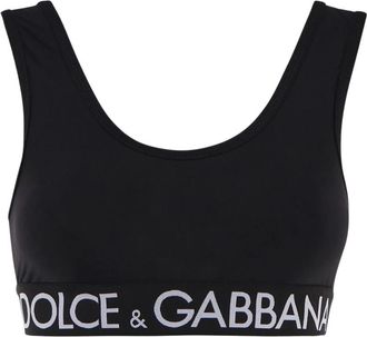 Dolce & Gabbana Reggiseno sportivo con fascia logata - - Sport - Donna - Nero - S