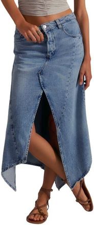Free People Aquarius Handkerchief Denim Skirt in Free Spirit at Nordstrom, Size 25