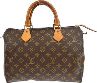 Louis Vuitton Speedy Handbag Monogram Canvas Brown Canvas Handbag (Pre-Owned)