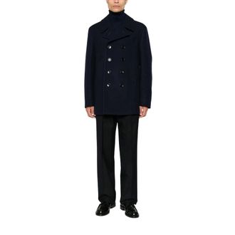 Tom Ford Double-Breasted Coat - male - Tom Ford - Double-Breasted Coats - Blue - XL - Coats