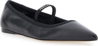 Ferragamo Black Leather Ballet Flats
