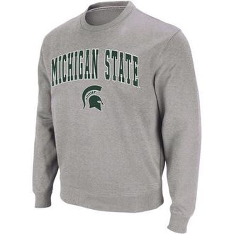Colosseum Mens Colosseum Heather Gray Michigan State Spartans Arch & Logo Crew Neck Sweatshirt at Nordstrom, Size Medium