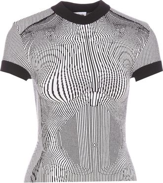 Jean Paul Gaultier Morphing Pinstripes t-shirt - White