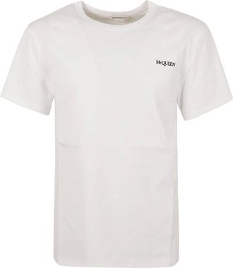 Alexander McQueen Alexander McQueen, T-Shirts, male, White, Size: XL Mid Weight Jersey T-shirt