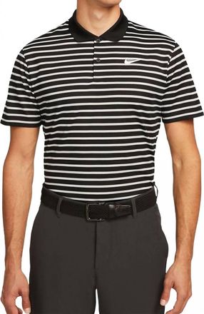 Nike Mens Striped Golf Polo Shirt In Black