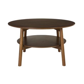 Miliboo Mesa De Centro Redonda De Madera Oscura D80 Cm Malva