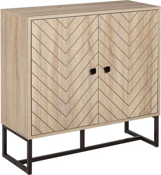 HOMCOM Homcom - Embossed Arrow Storage Cabinet w/ Adjustable Shelf Metal Frame Handles