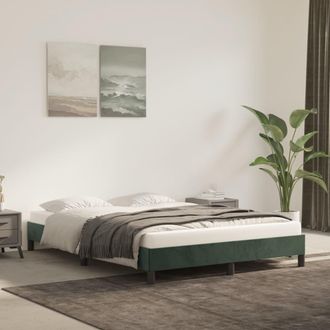 vidaXL Vidaxl - Estructura Cama Sin Colch&oacute;n Terciopelo Verde Oscuro 140x190 Cm