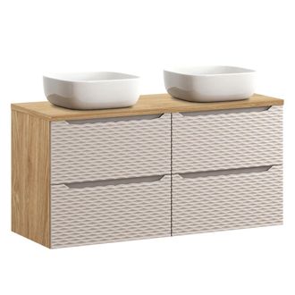 Petits Meubles Mueble lavabo 4 cajones estratificado Beige marr&oacute;n