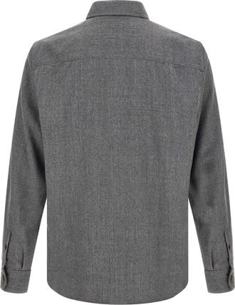 Brunello Cucinelli Virgin Wool Flannel Overshirt - Grey