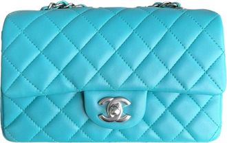 Chanel Turquoise Mini Quilted Classic Flap