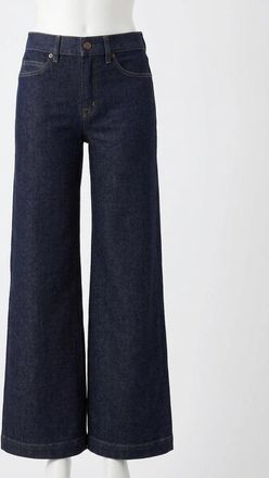 Spanx Raw Wash Wide Leg Cotton Denim Jeans In Indigo