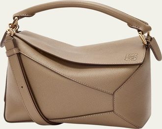 Loewe Puzzle Edge Small Top-Handle Bag in Grain Leather