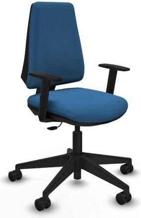 Piqueras y Crespo Piqueras Y Crespo - Elche Cp Similpiel Azul Claro Brazos 1d Base Piramidal Ruedas Nailon 65mm