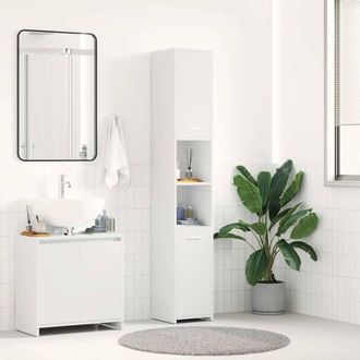 vidaXL Mobile da Bagno Bianco 30x30x183,5 cm in Legno tecnico - Vidaxl