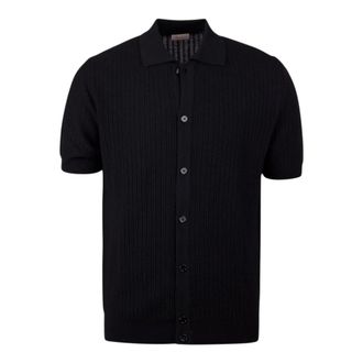 Stenstr&ouml;ms Polo Shirts, male, Black, Size: 2XL Merino Wool Polo Shirt
