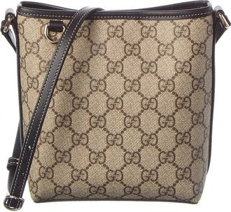 Gucci Gg Emblem Nano Gg Supreme Canvas & Leather Bucket Bag