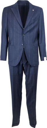 Lubiam Pinstripe Pak - Heren - Business pakken - Blauw - L - Wol - Kostuums