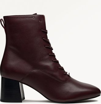 Radley London Dark Cherry Heeled Lace Up Boot Victoria Gardens AW25 Radley London
