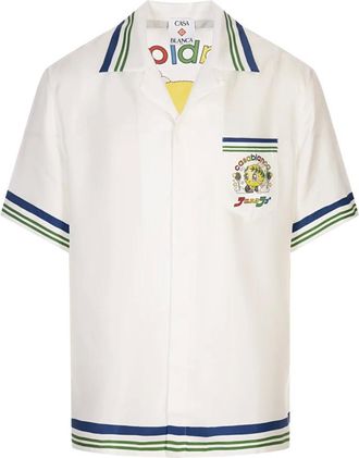 Casablanca Overhemden, Heren, Wit, XL, Short Sleeve Shirts