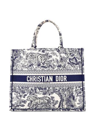 Dior Book Embroidered Canvas Large tote bag - Blue