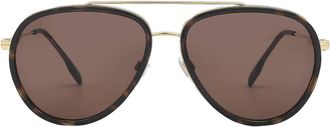 Burberry Oliver Dark Brown Pilot Mens Sunglasses BE3125 101773 59