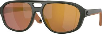 Costa 6S9133 Street Heat Polarized 913305 Mens Sunglasses Green Size 55