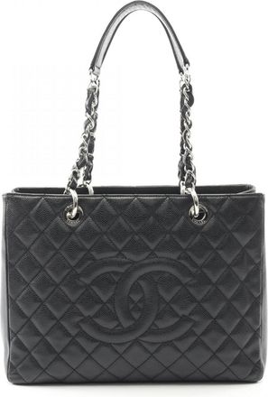 Chanel Black Grained Calfskin Tote Bag (Pre-Owned)