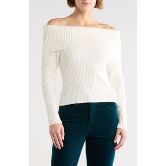 Blank NYC Off the Shoulder Rib Sweater in Fast Talker at Nordstrom Rack, Size Large