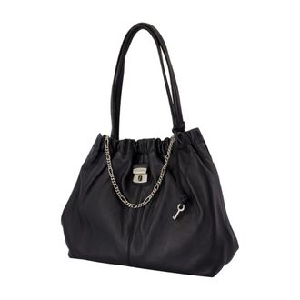 Marc Jacobs Gathered Lambskin Shoulder Bag - Black
