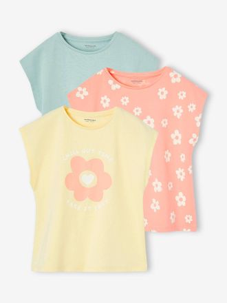 Vertbaudet 3er-Pack M&auml;dchen T-Shirts BASIC Oeko-Tex graublau