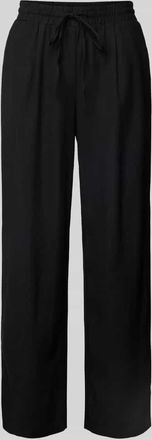 Vero Moda Loose Fit Bundfaltenhose aus Viskose-Leinen-Mix Modell JESMILO in Black, Größe XS