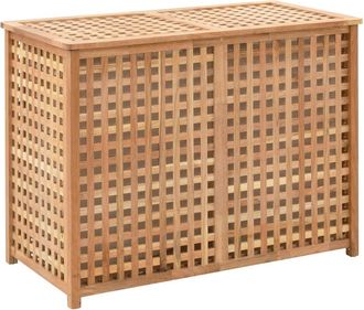 vidaXL Cesto Para La Ropa Sucia Madera Maciza De Nogal 87,5x46x67 Cm Vidaxl