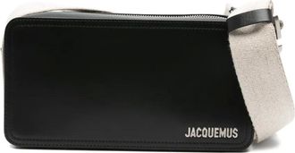 Jacquemus Borsa a spalla Utility con placca logo - Nero