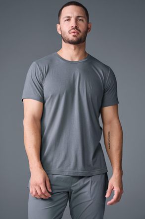 Alo | Triumph T-Shirt in Steel Grey Blue, Size: Medium