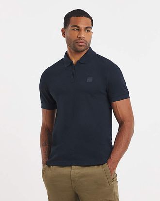 HUGO BOSS Slim Fit Zip Neck Polo