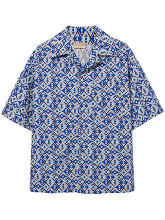 Pucci Camicia a maniche corte con stampa - Blu