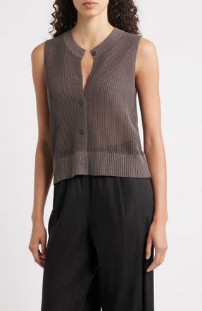 Eileen Fisher Organic Cotton & Silk Sweater Vest in Rye at Nordstrom Rack, Size Large