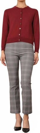 Avenue Montaigne Leo Cropped Flare Pants In Madras Plaid Grey
