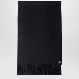 Prada Sciarpa in seta e cashmere nera