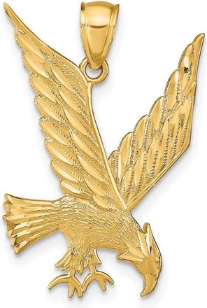 Diamond2Deal 14k Yellow Gold Diamond-cut Eagle Pendant