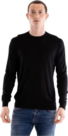 Paolo Pecora Round-neck Truien - Heren - Ronde hals truien - Zwart - M - Katoen - Truien & Vesten