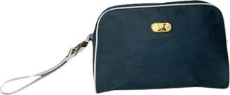 Celine Pre-owned Triomphe Vintage Clutch - Dames - Vintage Clutch - Blauw - ONE Size - Polyester - Vintage