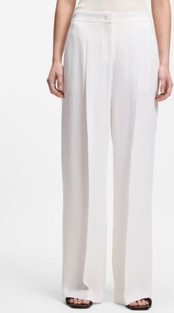 BOSS Tiana Pleated Wide Leg Pants in Bright White at Nordstrom, Size 12