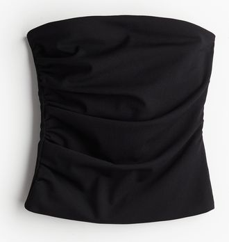 H&M Drapiertes Bandeau-Top - Schwarz